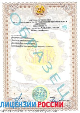 Образец сертификата соответствия (приложение) Саров Сертификат ISO 14001